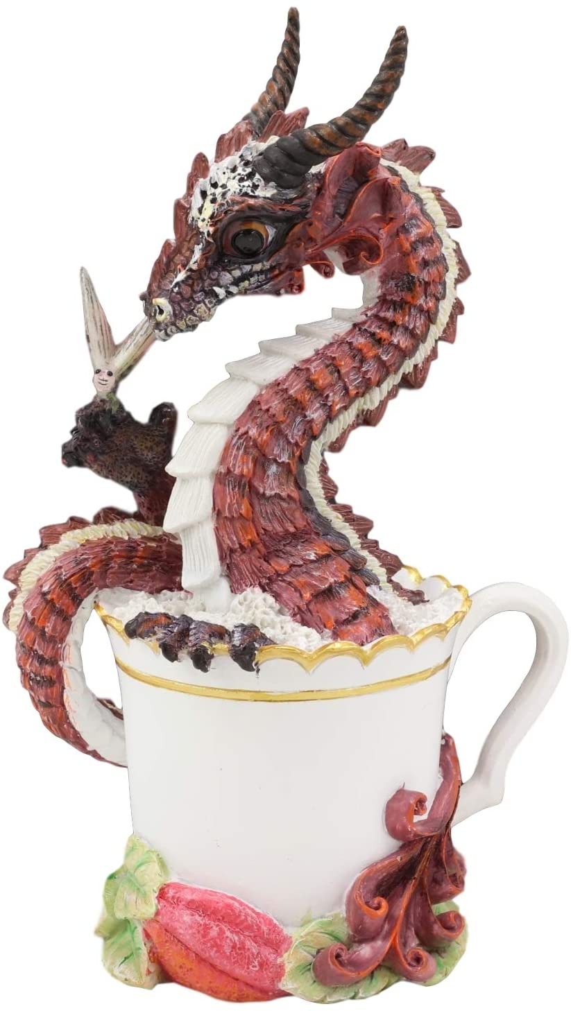 Ebros Cocoa Dragon Drunken Beverage Spirit Drinks and Dragons Statue 7.75" Tall - Ebros Gift