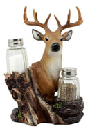 Ebros Rustic Woodlands Wild Deer Big Buck Bust Salt & Pepper Shakers Holder