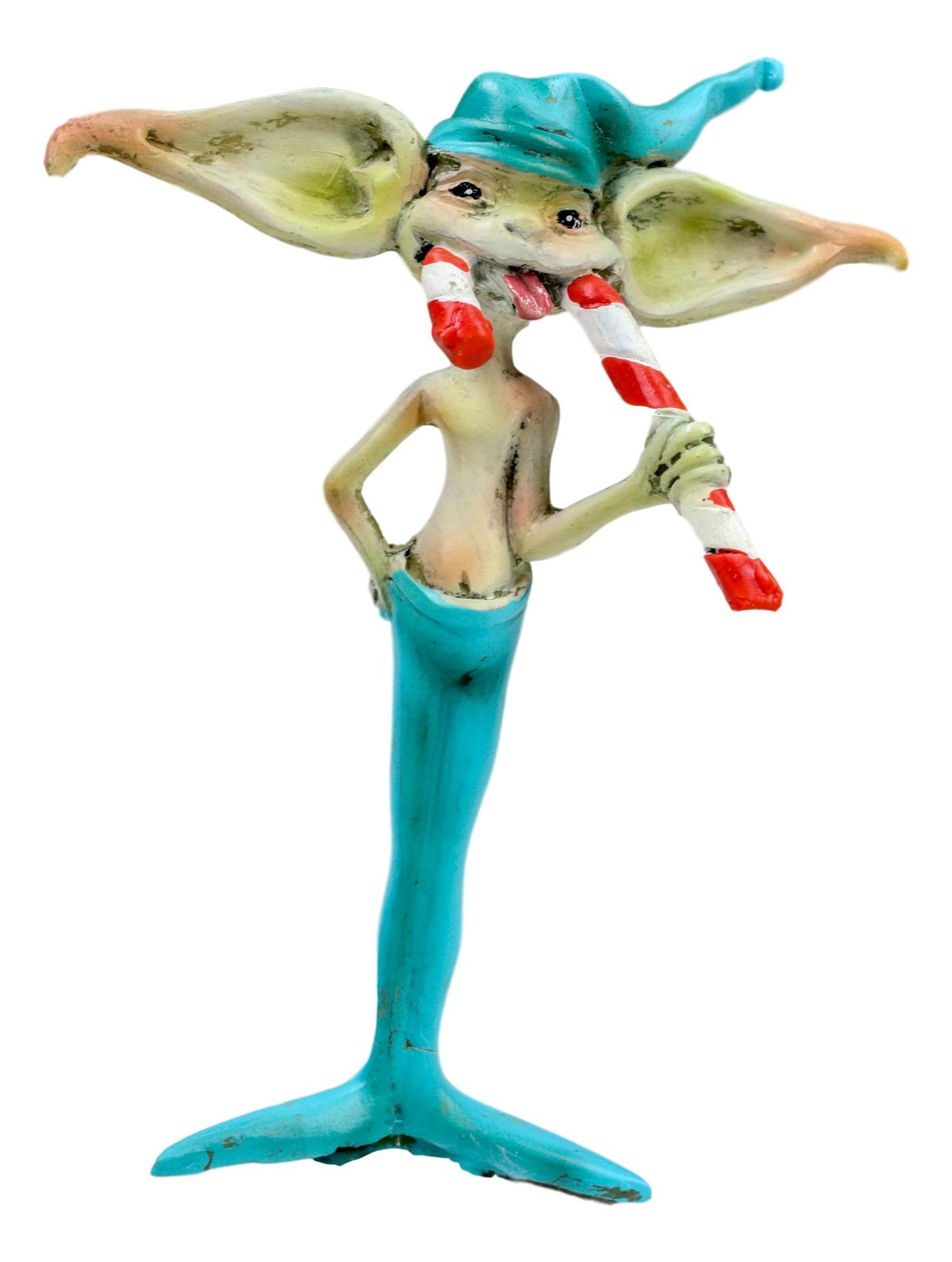 Amy Brown Christmas Fairy And Candy Cane Gremlin Naughty List Collectible Statue - Ebros Gift