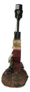 Country Western Wild West Cow Skull With Texas Lone Star State Flag Table Lamp