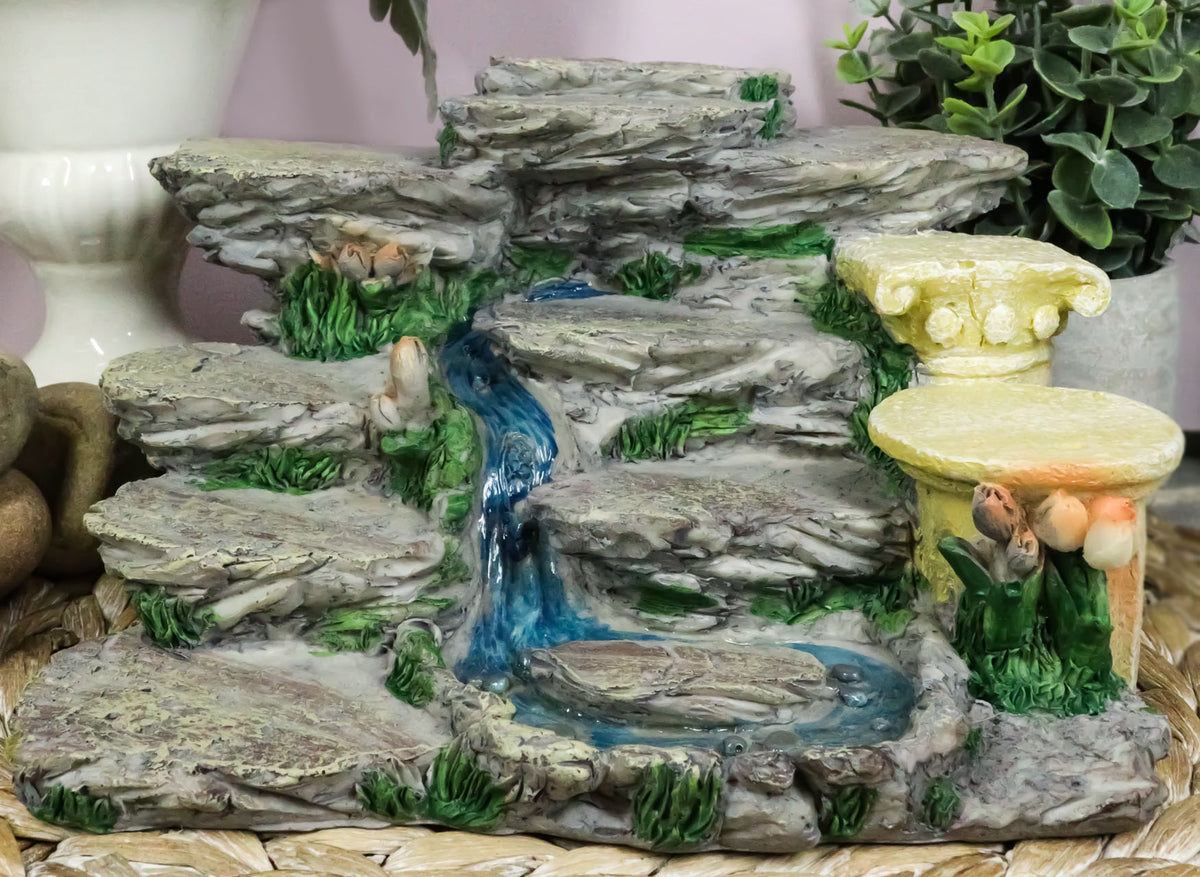 Nature Terraced Mountain Waterfall Stream Steps Display Figurine For Miniatures