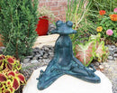 Ebros Verdi Aluminum Meditating Yoga Frog Garden Statue 11.5"H Inner Peace