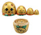 Ebros Golden Maneki Neko Wooden Toy Stacking Nesting Dolls 5 Piece Matryoshka