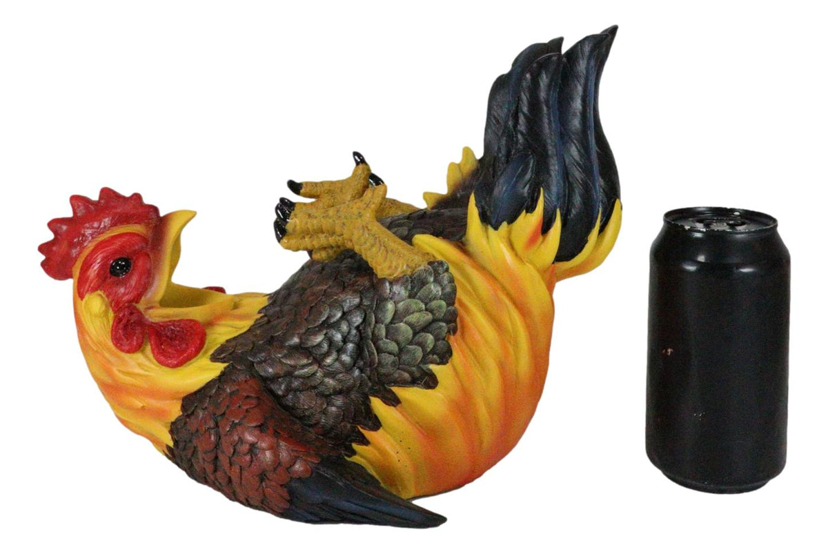 Ebros Gift Barnyard Farm Rooster Chicken Wine Bottle Holder Caddy Figurine 11" L - Ebros Gift