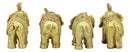 Thai Golden Elephant Feng Shui Figurine Set Of 4 Trunk Raised Elephants 3.5"Long