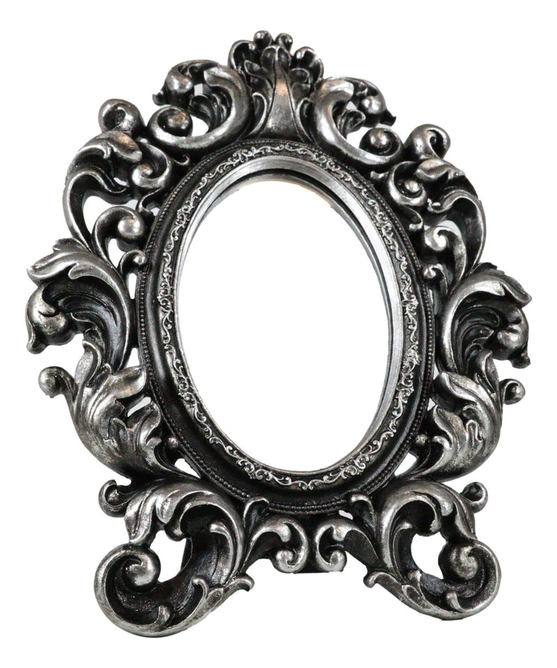 Victorian Floral Scrollwork Ornate Vanity Dressing Desktop Table Mirror Accent