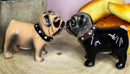 Adorable Kissing Love Pugs Decorative Ceramic Salt And Pepper Shakers Figurines