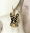 Ebros Ancient Egyptian Theme Bastet Cat Stud Earrings Black Gold Plated Jewelery