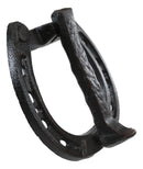 Cast Iron Rustic Farmhouse Cowboy Horseshoe Cutout With Nail Spike Door Knocker