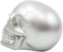 Ebros Pirate's Loot Graveyard Human Skull Figurine 3.75"L (Metallic Silver)