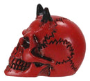 Hell Bent Pit Lord Horned Crimson Blood Red Demon Vampire Mini Skull Figurine