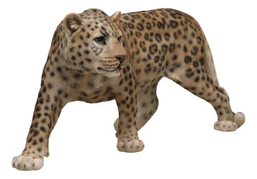 Large Lifelike Prowling Jaguar Statue 33"L Panther Cougar Puma Giant Cat Decor