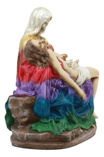 Ebros Santa Muerte Piadosa In Rainbow Robe Statue La Pieta Of The Most Holy Death