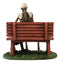 Ebros DOD Love Never Dies Skeleton Man Patting His Buddy Dog By Park Bench Figurine