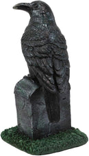 Ebros Gothic Raven Crow On Tombstone Statue 8"H RIP Headstone Figurine Decor
