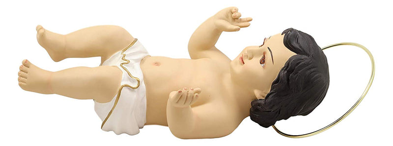 Catholic Christian Nativity Infant Baby Jesus With Golden Halo Large 18"L Statue