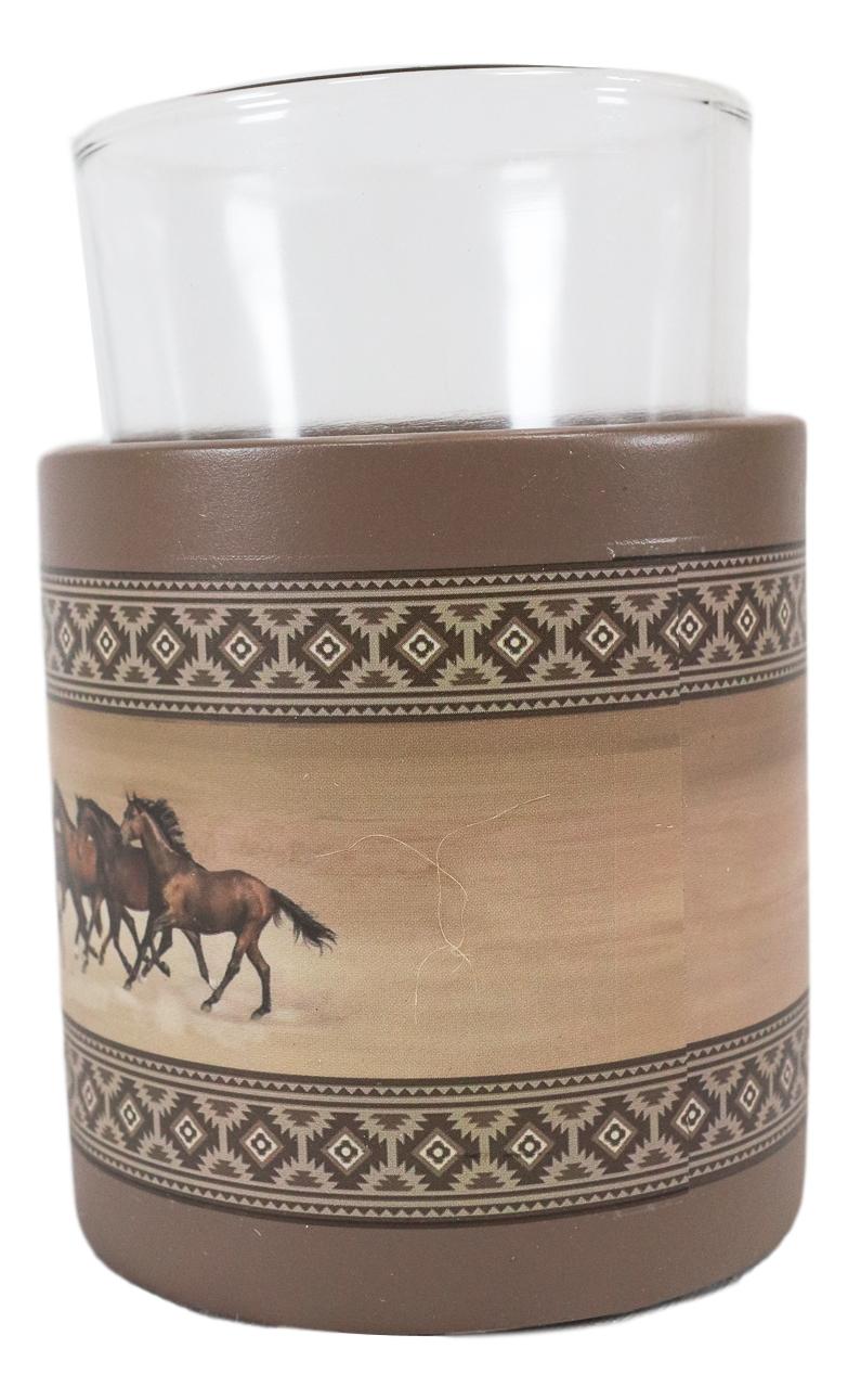 Ebros Western Wild Horses Southwest Navajo Vectors Bathroom Rinse Cup Tumbler Holder