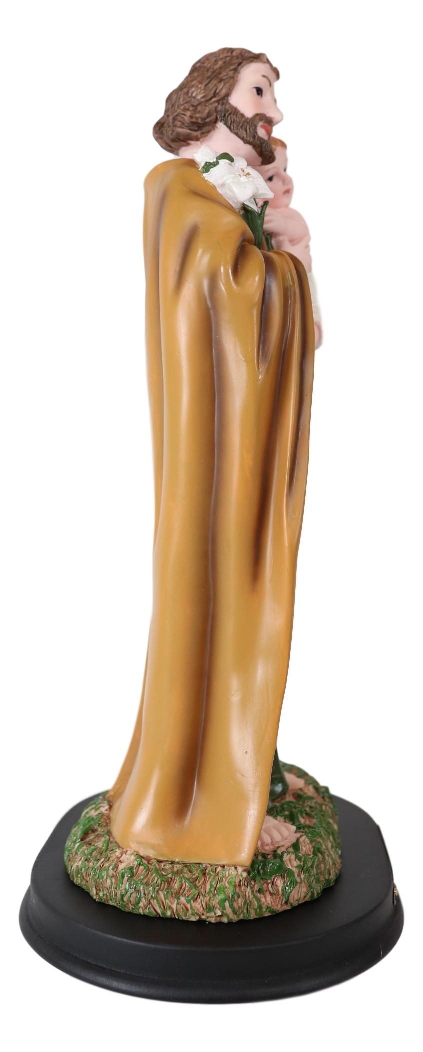Ebros Catholic Divinity Saint Joseph Carrying Baby Jesus Figurine 12" Tall Sculpture