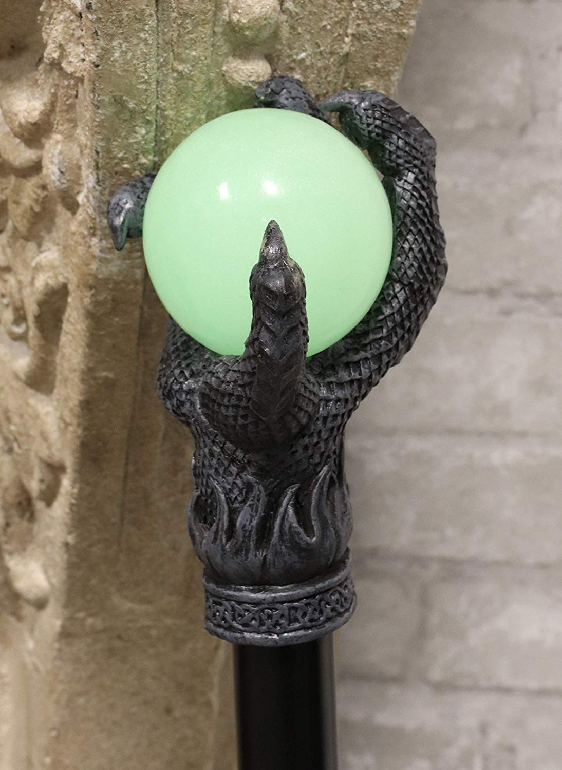 Ebros Grip of Fire Dragon Claw Glow In The Dark Decor Prop Walking Swagger Cane - Ebros Gift