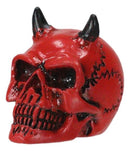 Hell Bent Pit Lord Horned Crimson Blood Red Demon Vampire Mini Skull Figurine