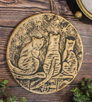 Wish Upon A Star Witching Hour Triple Cats Magic Terracotta Medallion Wall Decor