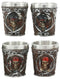 Pirate Captain And Buccaneer Skeleton Shot Glasses 2-Ounce Set Of 4 Novelties