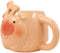 Ebros Porky Bacon Pig Ceramic Coffee Mug Drink Cup With Latch On Spoon Set 16 OZ