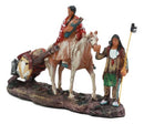 Native American Indian Aborigine Family Unit Pilgrimage With Horse Figurine