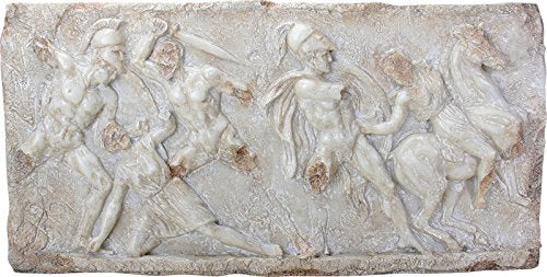 Ebros Battle between Greeks and Amazones Wall Plaque Large 26.75" Long Resin Figurine Collectible