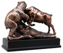 Ebros Wall Street Charging Bull Goring Bear Bronze Electroplated Figurine