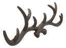 Ebros 10 Point Stag Deer Antlers Rack Wall Plaque 14.5"W Coat Hooks Bronze Resin - Ebros Gift