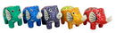 Balinese Wood Handicrafts Colorful Jungle Elephant Miniature Figurines Set 2.5"L