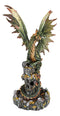 Ebros Large 26"H Green Castle Guardian Treasure Dragon Statue Fantasy Home Decor