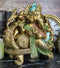 Vastu Hindu God Ganesha Ganapati Seated On Peacock Bird Train Throne Figurine