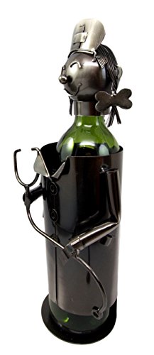 Ebros Gift Registered Nurse On Duty Hospital Clinic Hand Made Metal Wine Bottle Holder Caddy Great Gift For Nurses