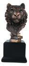 Jungle Wildlife Apex Predator Bengal Tiger Bust Sculpture 9"H With Trophy Base