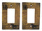 Set of 2 Western Horse And Pine Trees Silhouette Wall Single Rocker Switch Plate