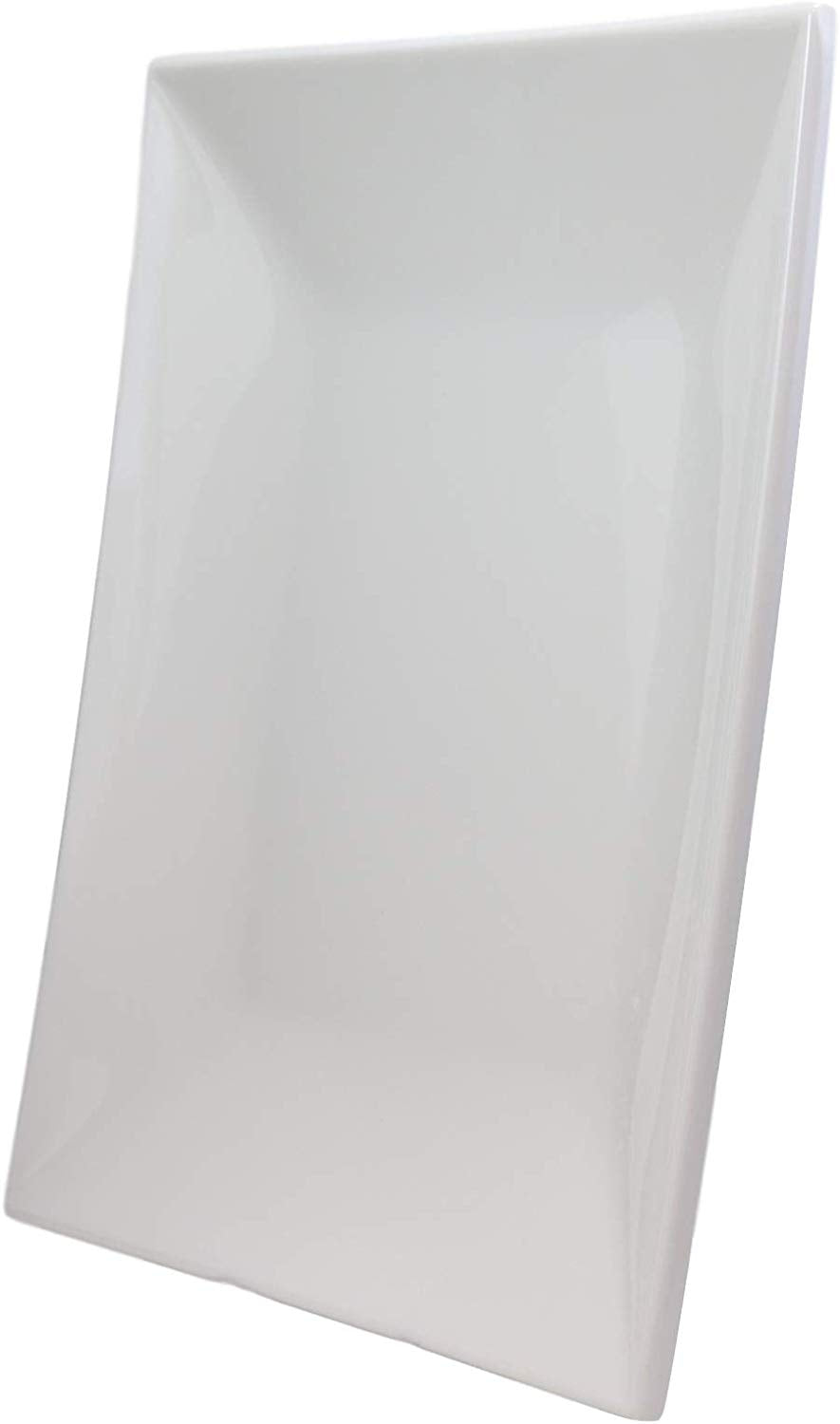 11" White Melamine Modern Square Serving Dinner Plates or Dish Platters Set of 6