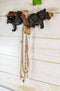 Ebros Rustic 2 Playful Black Bears Dangling On Tree Branches 3 Wall Hooks 9.25"W