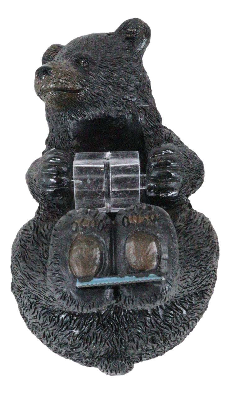 Western Rustic Forest Black Bear Lounging Scotch Tape Holder Dispenser Figurine