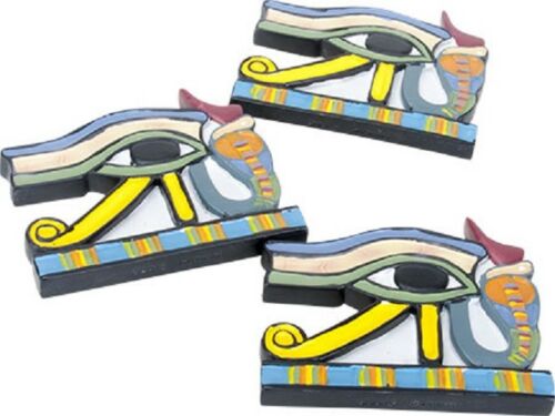 Ebros 2.75 Inch Egyptian Udjat Eye Magnet Set Of 3 Pieces Refrigerator Magnet - Ebros Gift