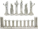 Ebros Gift Frank Lloyd Wright Architecture Midway Gardens Complex Collectible White and Black Geometrical Sprites Chess Pieces Set with 5" Tallest Sprite Piece Figurines