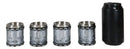 Ebros Western Novelty Revolver Pistol Gun Barrel Cylinder Shot Glass 2-Ounce Set of 4