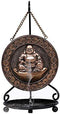 Feng Shui Lucky Buddha Hotei Medallion Backflow Incense Burner With Stand 9.75"H