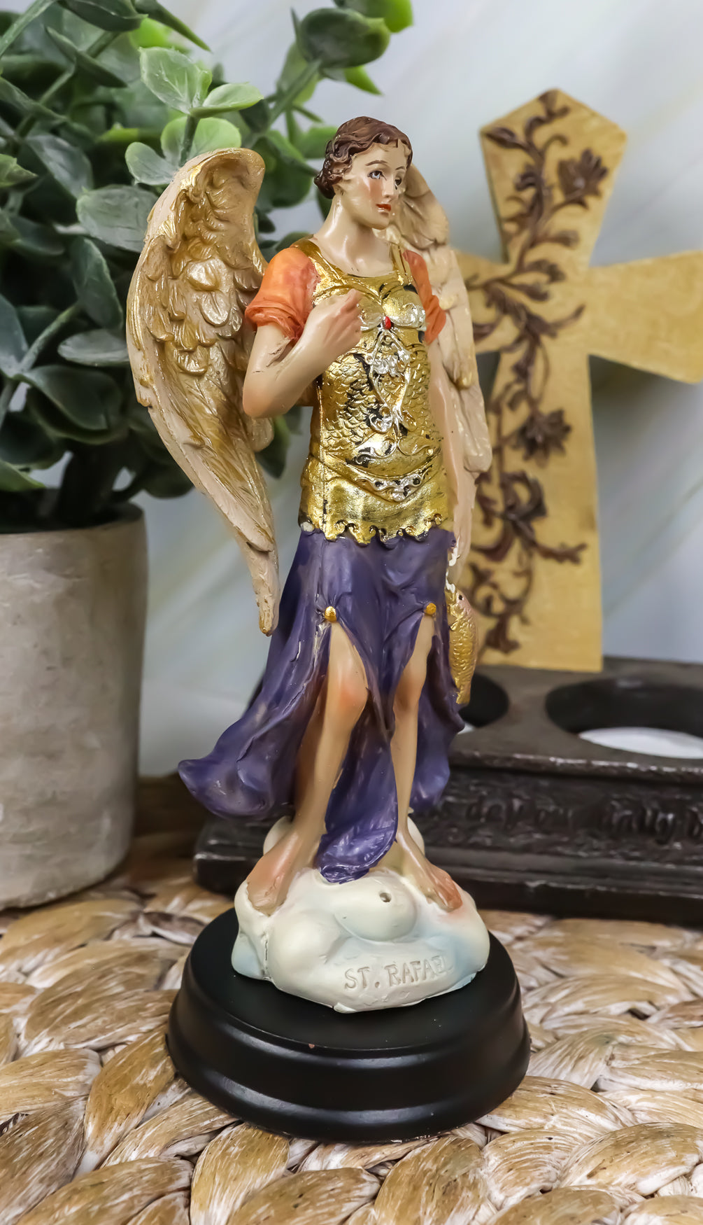 Archangel Raphael God's Healing 5" Inch Holy Religious Figurine Altar Sculpture - Ebros Gift