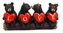 Ebros Gift Black Bear Valentine Couples Holding Heart Love Signs Decorative Figurine 8.25"L