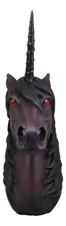 Ebros 'Nightmare' Night Shade Dark Unicorn Wall Head Mount Decor 3D Figurine Ancient Rampart Fabled Steed Black Horned Unicorns with Red Blood Eyes Hanging Decorative Plaque