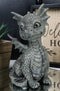 Whimsical Dainty Garden Dragon Sitting Figurine Faux Stone Fantasy Decor