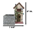 Fairy Garden LED Light Mediterranean Floral Planter Mini House With Grey Stones