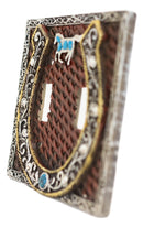 Set of 2 Western Horseshoe Turquoise Mustang Wall Double Toggle Switch Plates